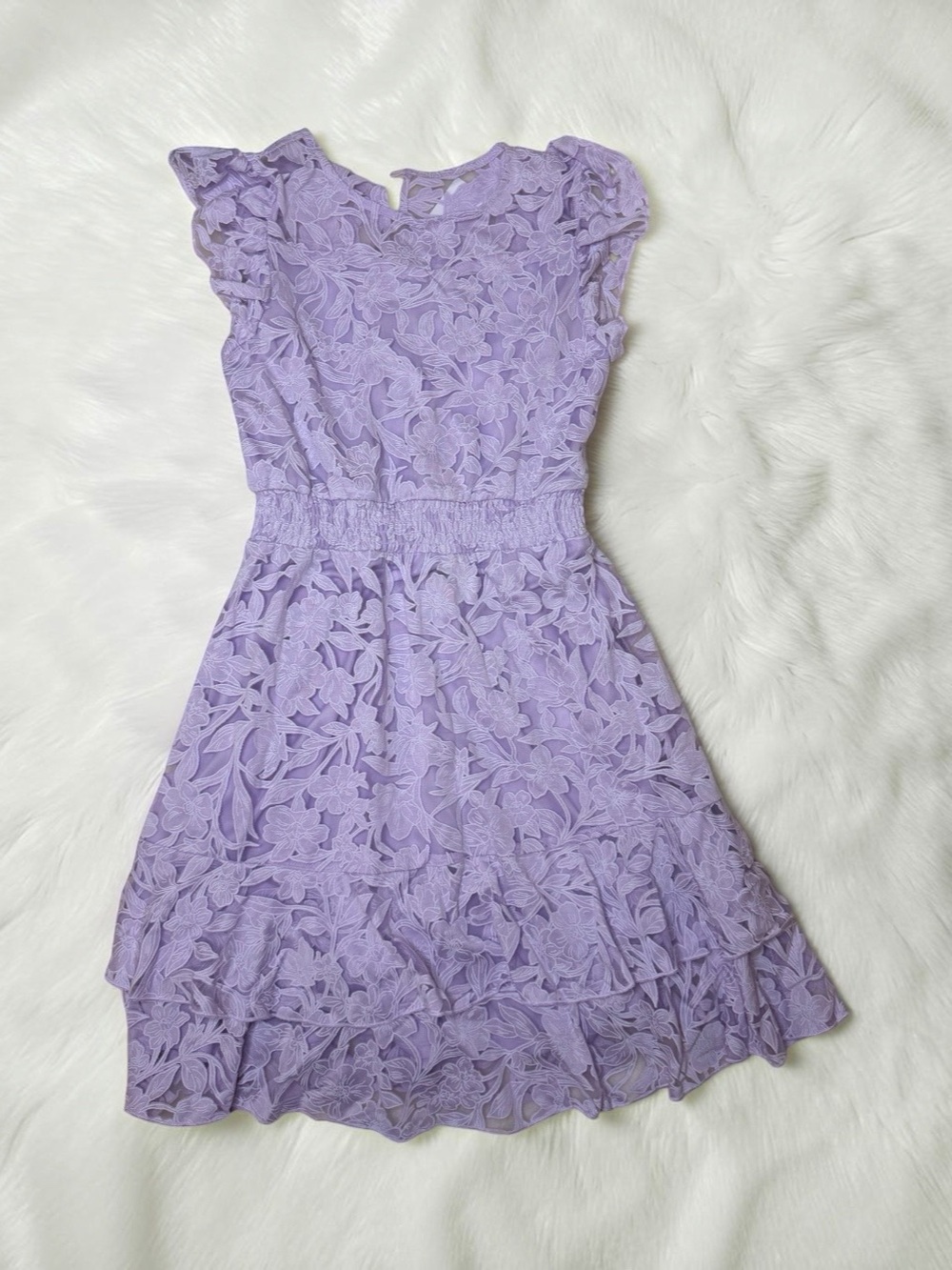 zunie Floral Lace Dress in Purple Size Girls 16 NWT